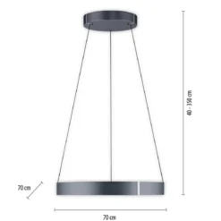 Paul Neuhaus 2561-15 PURE-E-CLIPSE LED Pendelleuchte mystic grey (grau) e-LIFT®