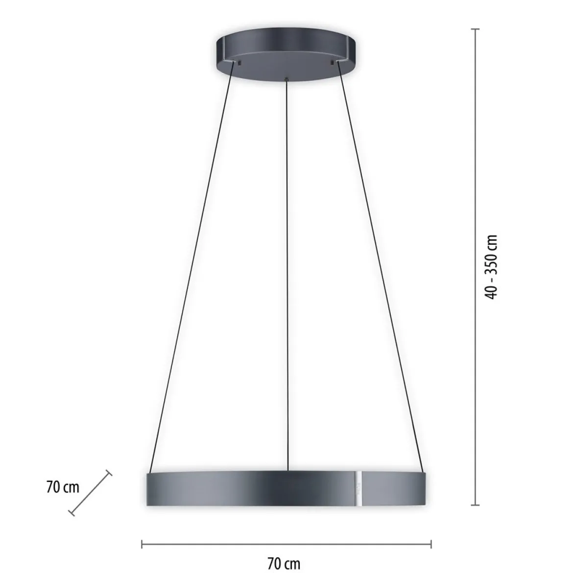 Paul Neuhaus 2561-15 PURE-E-CLIPSE LED Pendelleuchte mystic grey (grau) e-LIFT®