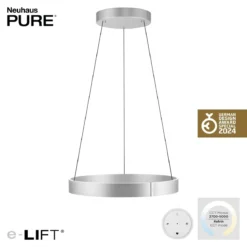 Paul Neuhaus 2561-95 PURE-E-CLIPSE LED Pendelleuchte stone (aluminium) e-LIFT®