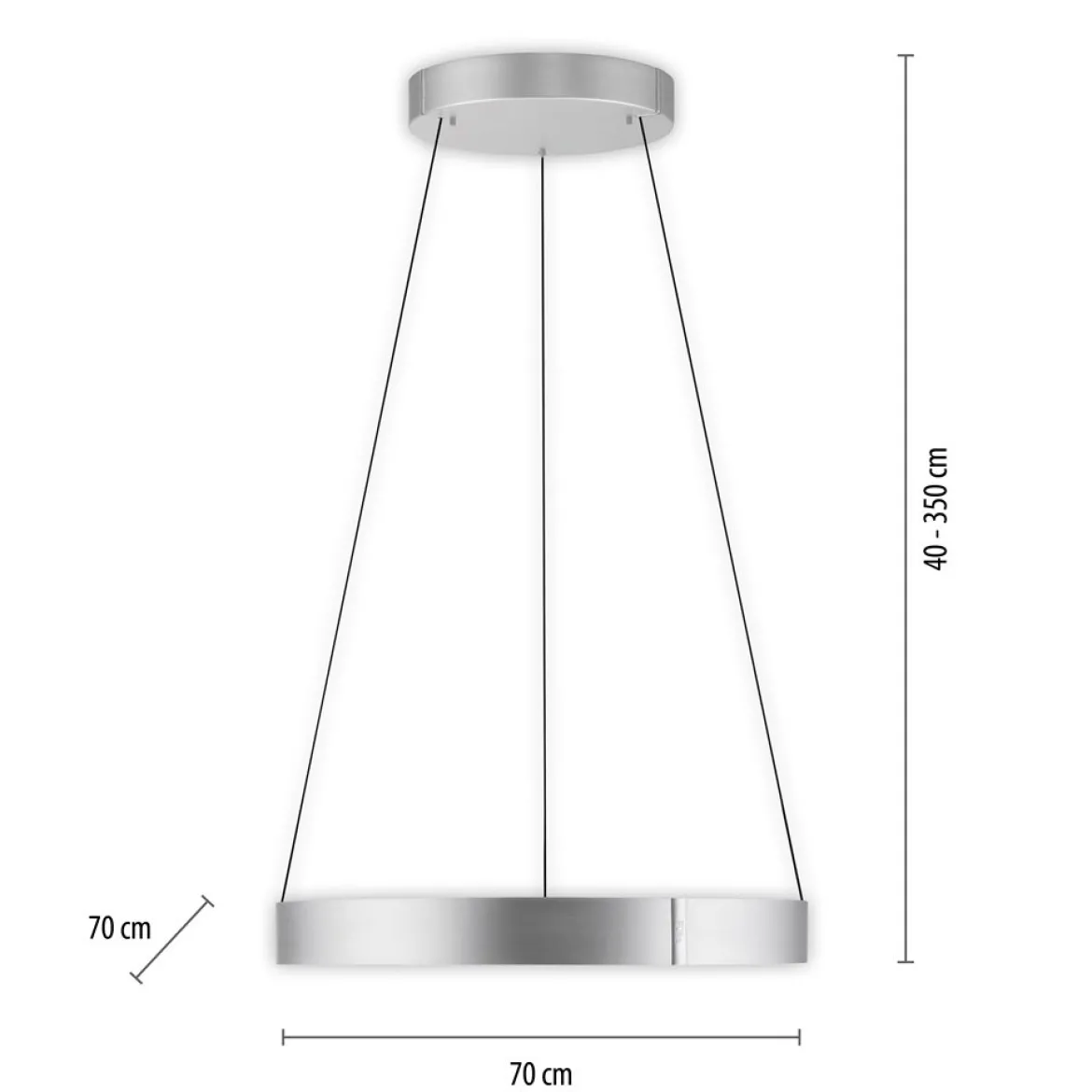 Paul Neuhaus 2561-95 PURE-E-CLIPSE LED Pendelleuchte stone (aluminium) e-LIFT®