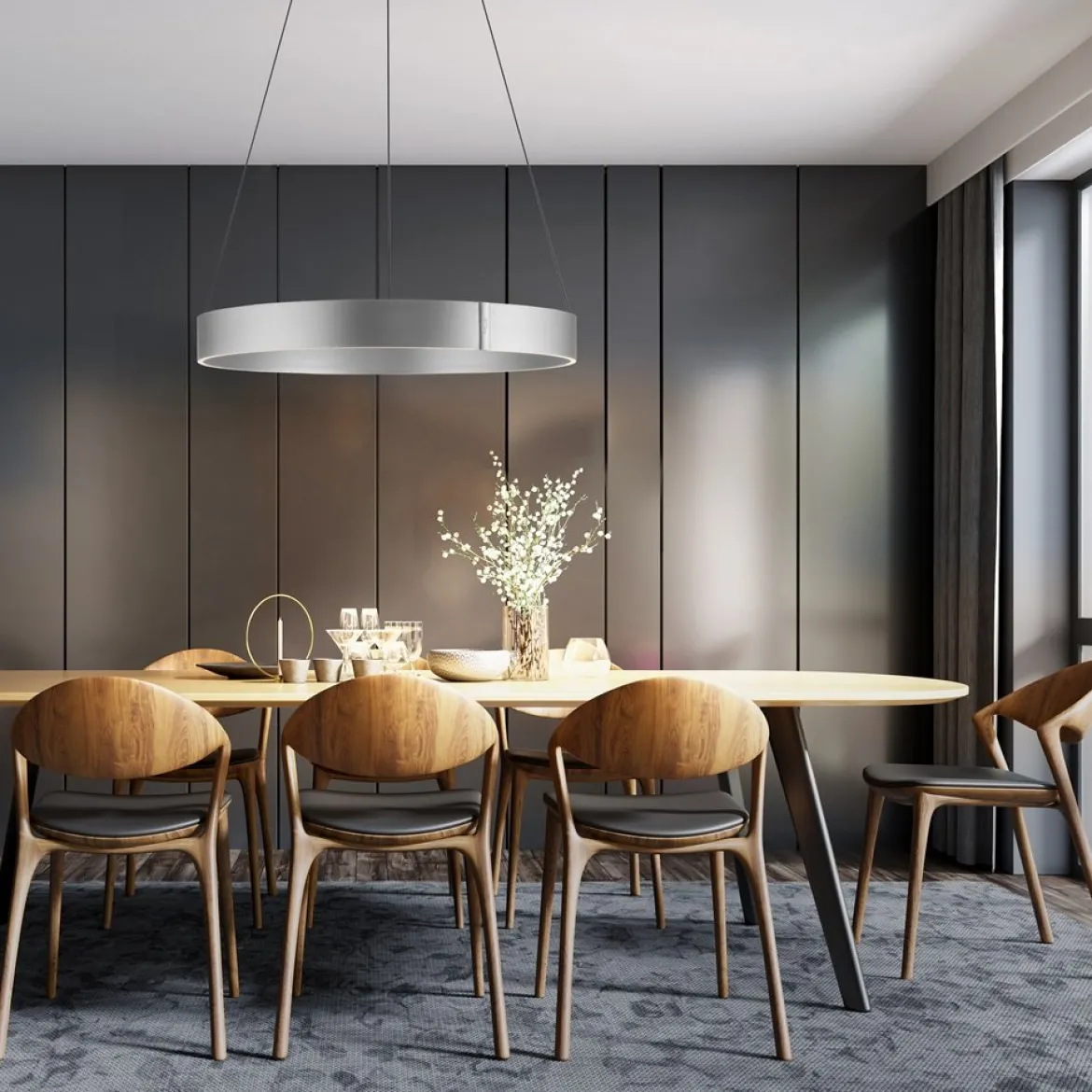 Paul Neuhaus 2561-95 PURE-E-CLIPSE LED Pendelleuchte stone (aluminium) e-LIFT®