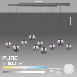 Paul Neuhaus 2221-15 PURE E-Infinity Pendelleuchte mystic grey 10-flammig