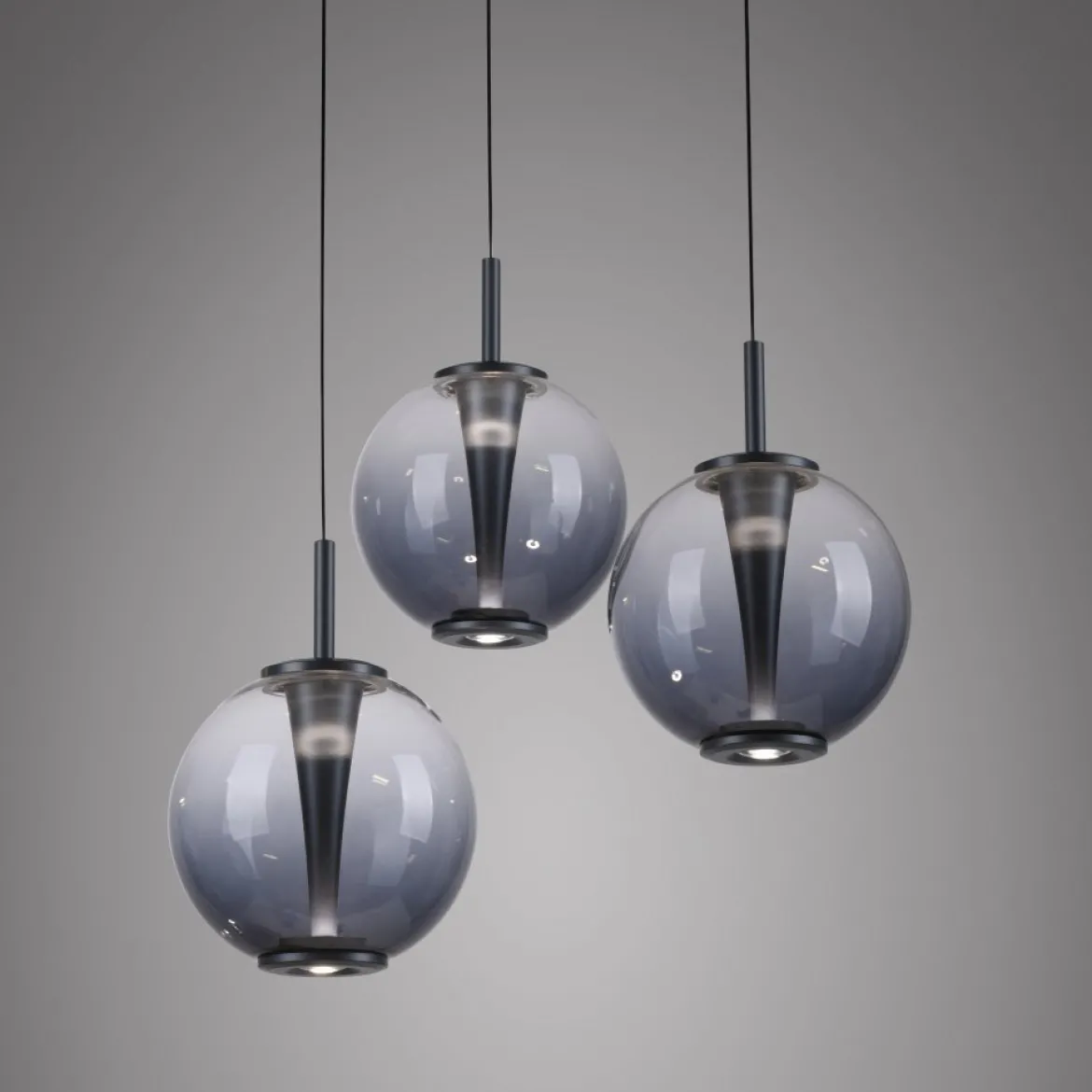 Paul Neuhaus 2222-15 PURE E-Infinity Pendelleuchte mystic grey 3-flammig