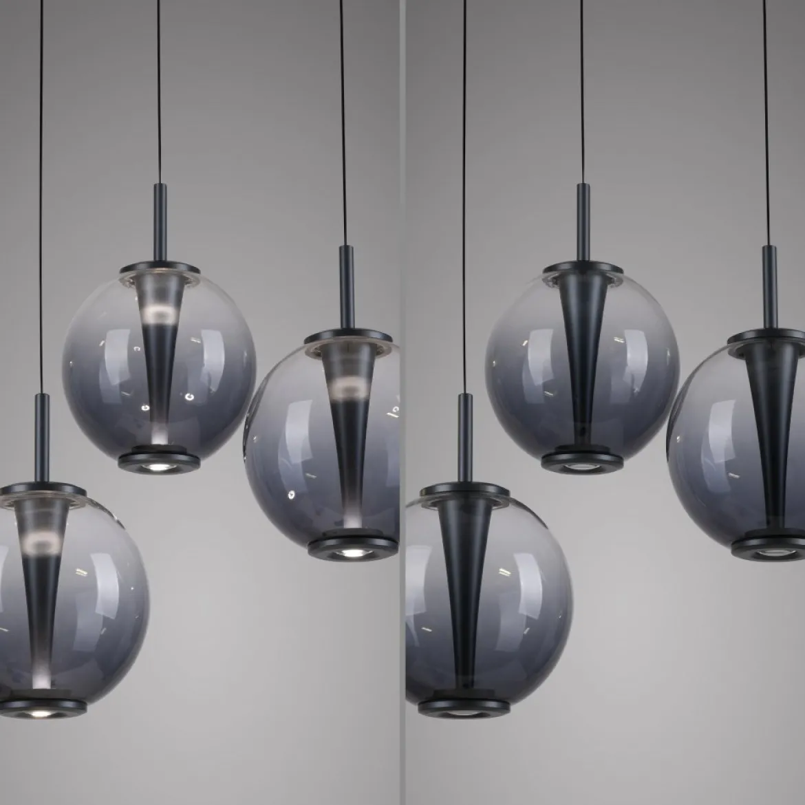 Paul Neuhaus 2222-15 PURE E-Infinity Pendelleuchte mystic grey 3-flammig
