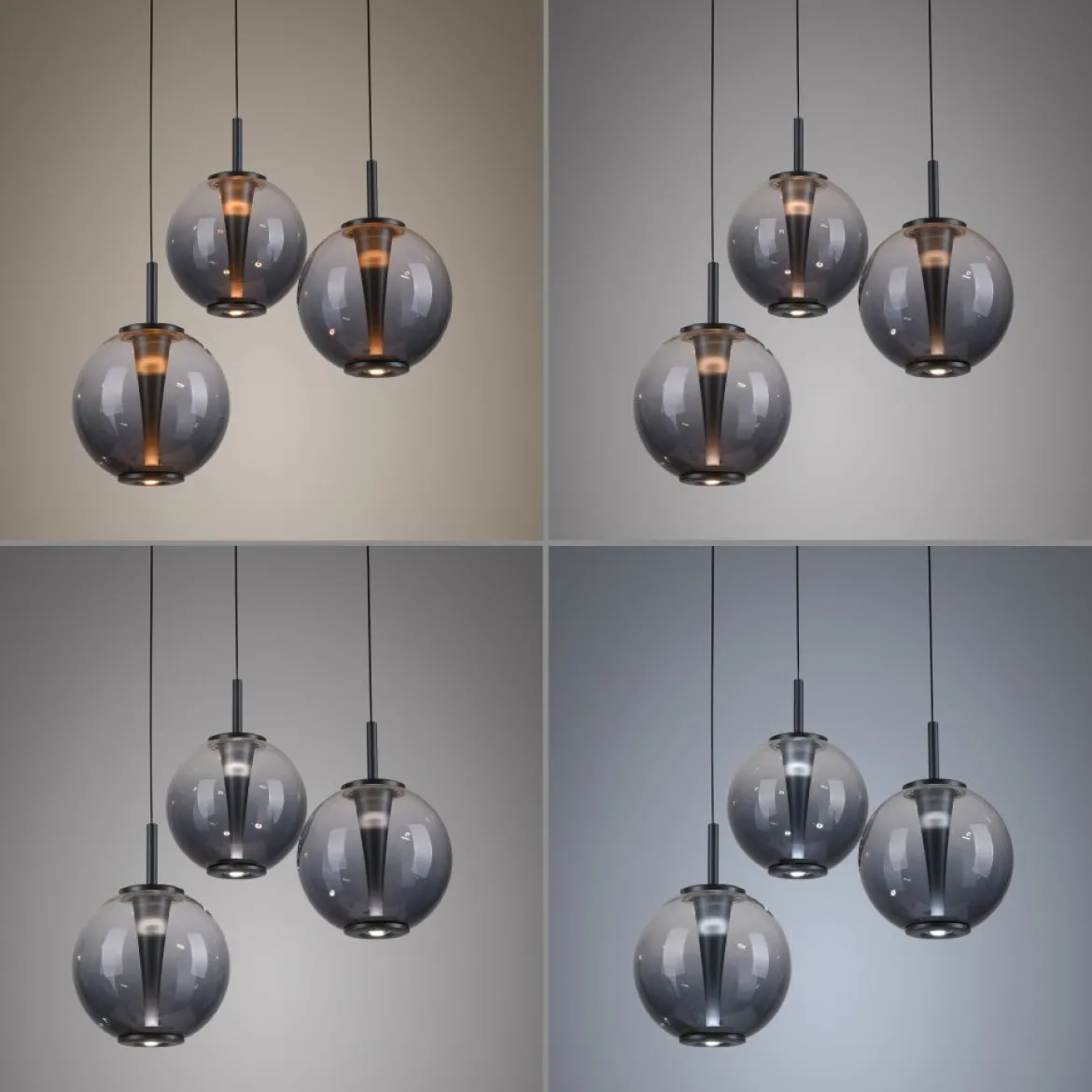 Paul Neuhaus 2222-15 PURE E-Infinity Pendelleuchte mystic grey 3-flammig