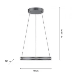 Paul Neuhaus 2551-15 PURE-E-LOOP LED Pendelleuchte mystic grey (grau) elektrisch