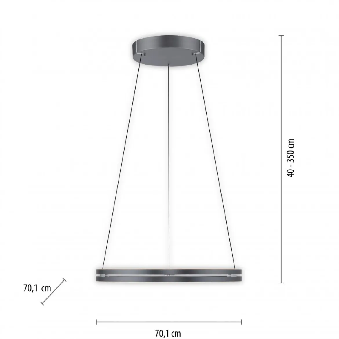 Paul Neuhaus 2551-15 PURE-E-LOOP LED Pendelleuchte mystic grey (grau) elektrisch