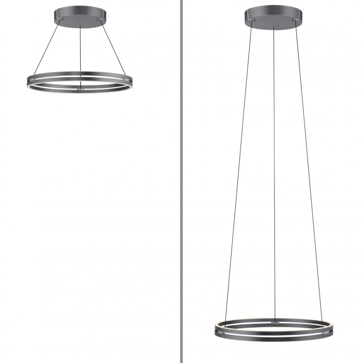 Paul Neuhaus 2551-15 PURE-E-LOOP LED Pendelleuchte mystic grey (grau) elektrisch