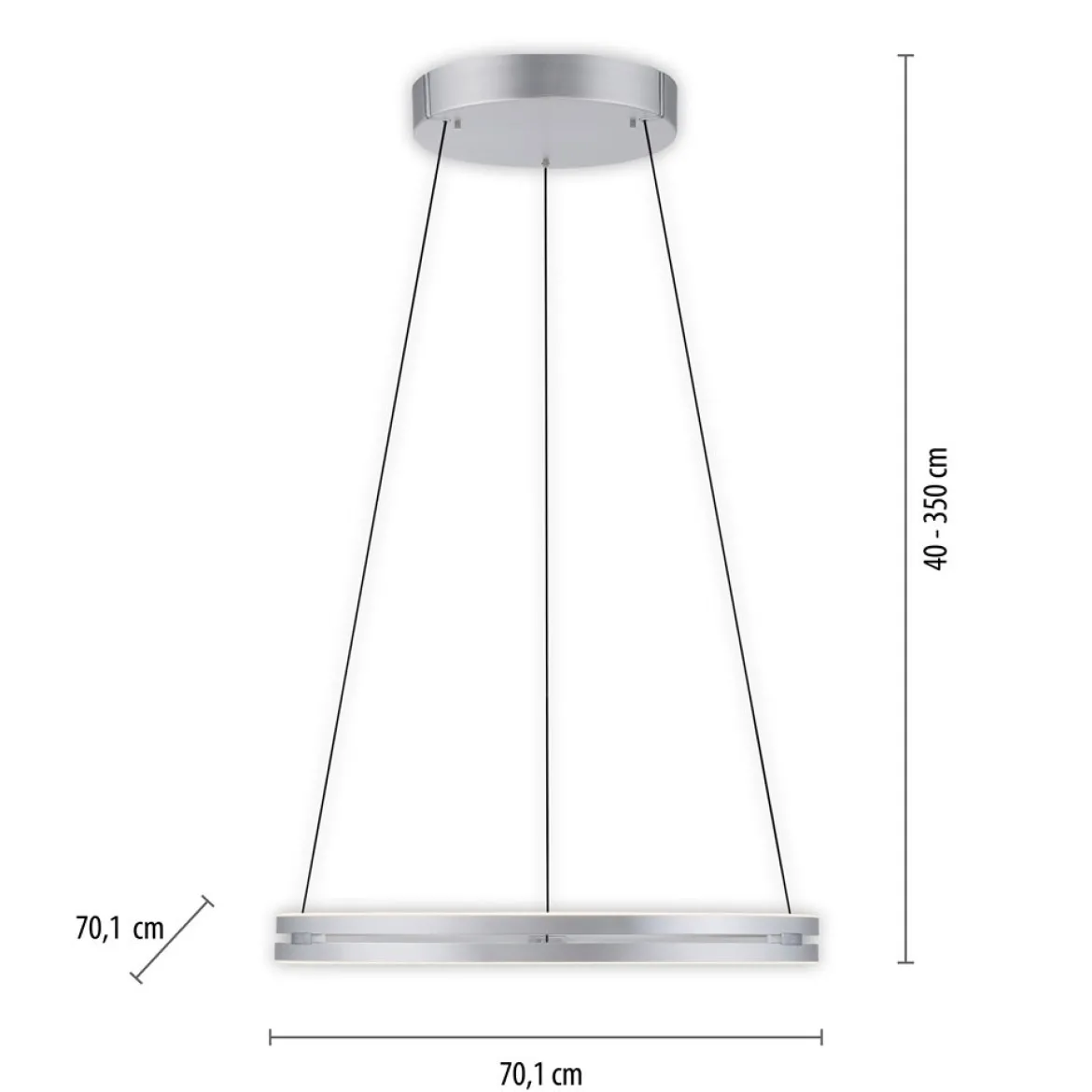Paul Neuhaus 2551-95 PURE-E-LOOP LED Pendelleuchte stone (alu) elektrisch