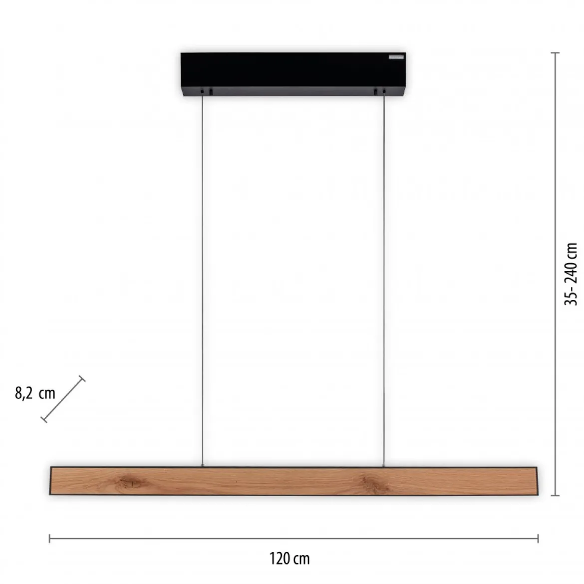 Paul Neuhaus 2570-79 PURE E-MOTION LED Pendelleuchte oak/black pearl höhenverstellbar