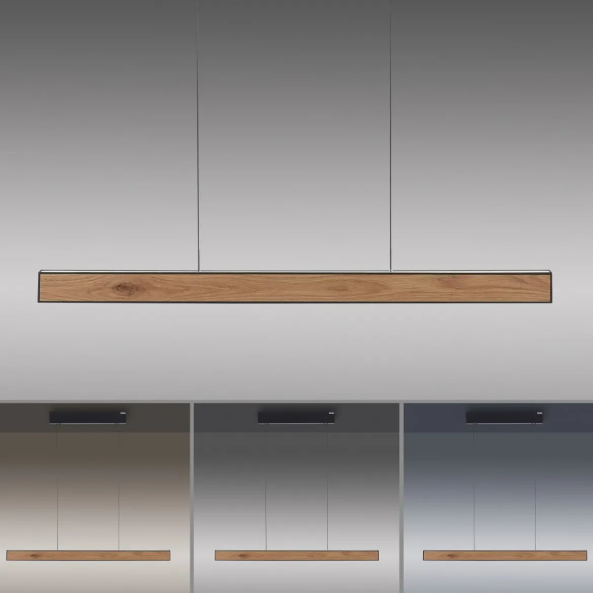 Paul Neuhaus 2570-79 PURE E-MOTION LED Pendelleuchte oak/black pearl höhenverstellbar