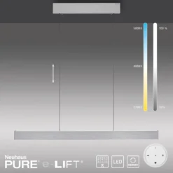 Paul Neuhaus 2570-95 PURE E-MOTION LED Pendelleuchte diamond (alu) höhenverstellbar