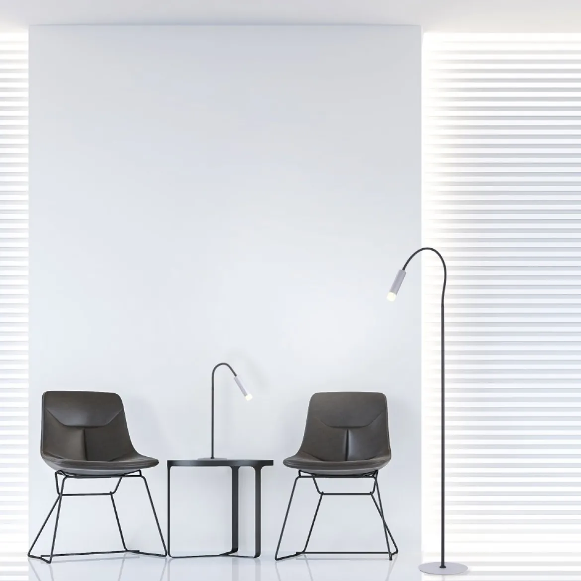Paul Neuhaus 238-95 PURE-GEMIN LED-XMO Stehleuchte aluminium mit Schalter