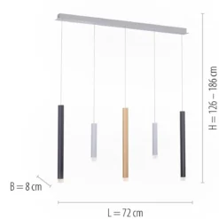 Paul Neuhaus 2527-95 PURE-GEMIN LED-XMO Pendelleuchte Aluminium gebürstet dimmbar