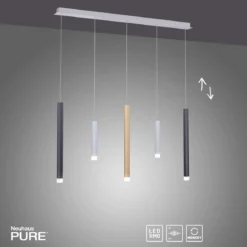 Paul Neuhaus 2527-95 PURE-GEMIN LED-XMO Pendelleuchte Aluminium gebürstet dimmbar
