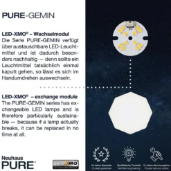 Paul Neuhaus 2528-95 PURE-GEMIN LED-XMO Pendelleuchte aluminium 10-flammig