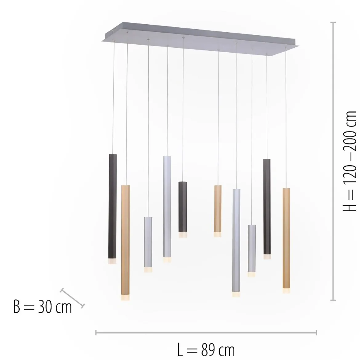 Paul Neuhaus 2528-95 PURE-GEMIN LED-XMO Pendelleuchte aluminium 10-flammig