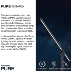 Paul Neuhaus 9407-18 PURE-GRAFO LED Wandleuchte schwarz