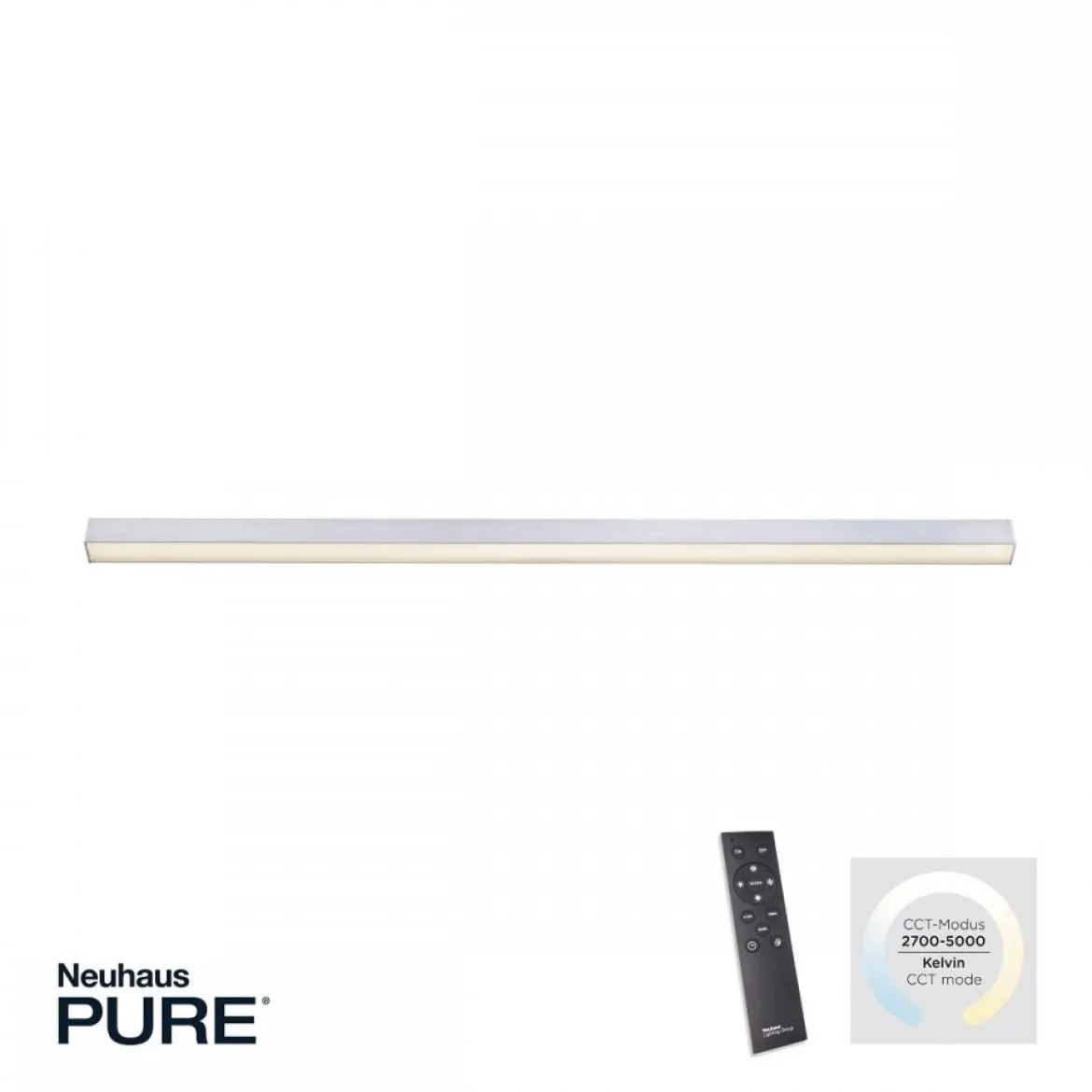 Paul Neuhaus 6021-95 PURE-LINES LED Deckenleuchte diamond (alu) CCT