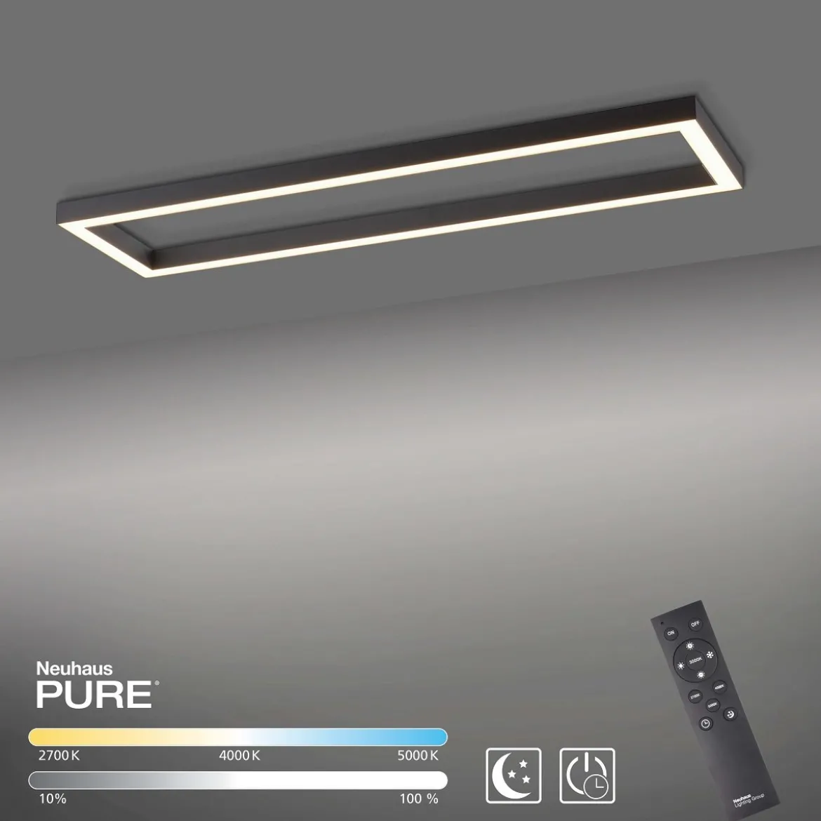 Paul Neuhaus 6023-13 PURE-LINES LED Deckenleuchte graphite CCT