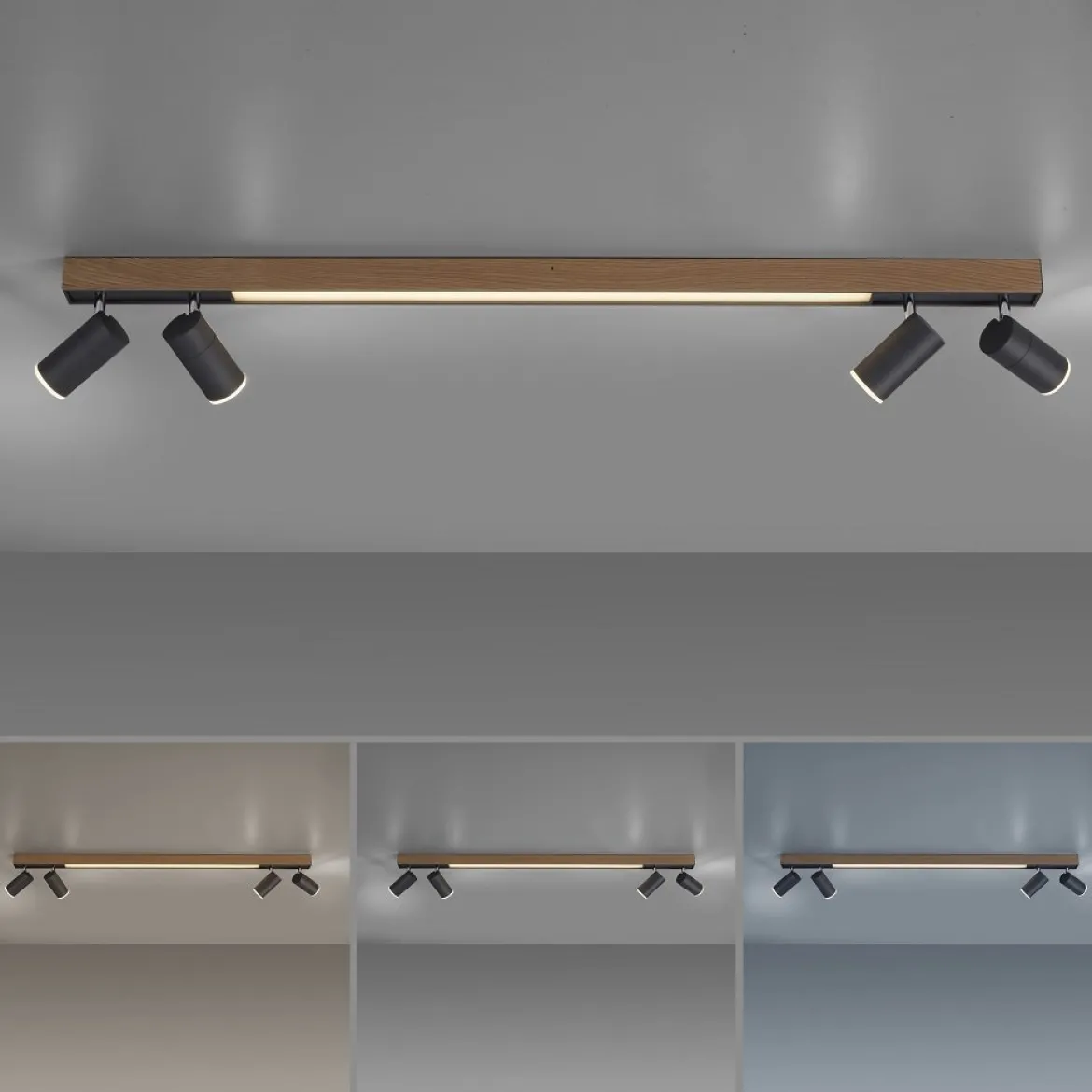 Paul Neuhaus 6121-79 PURE-LINES LED Deckenleuchte oak graphite CCT