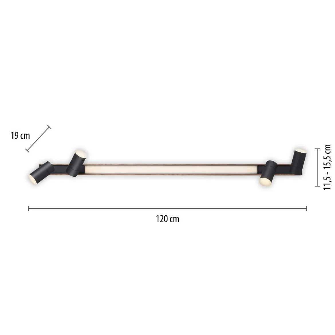 Paul Neuhaus 6121-79 PURE-LINES LED Deckenleuchte oak graphite CCT