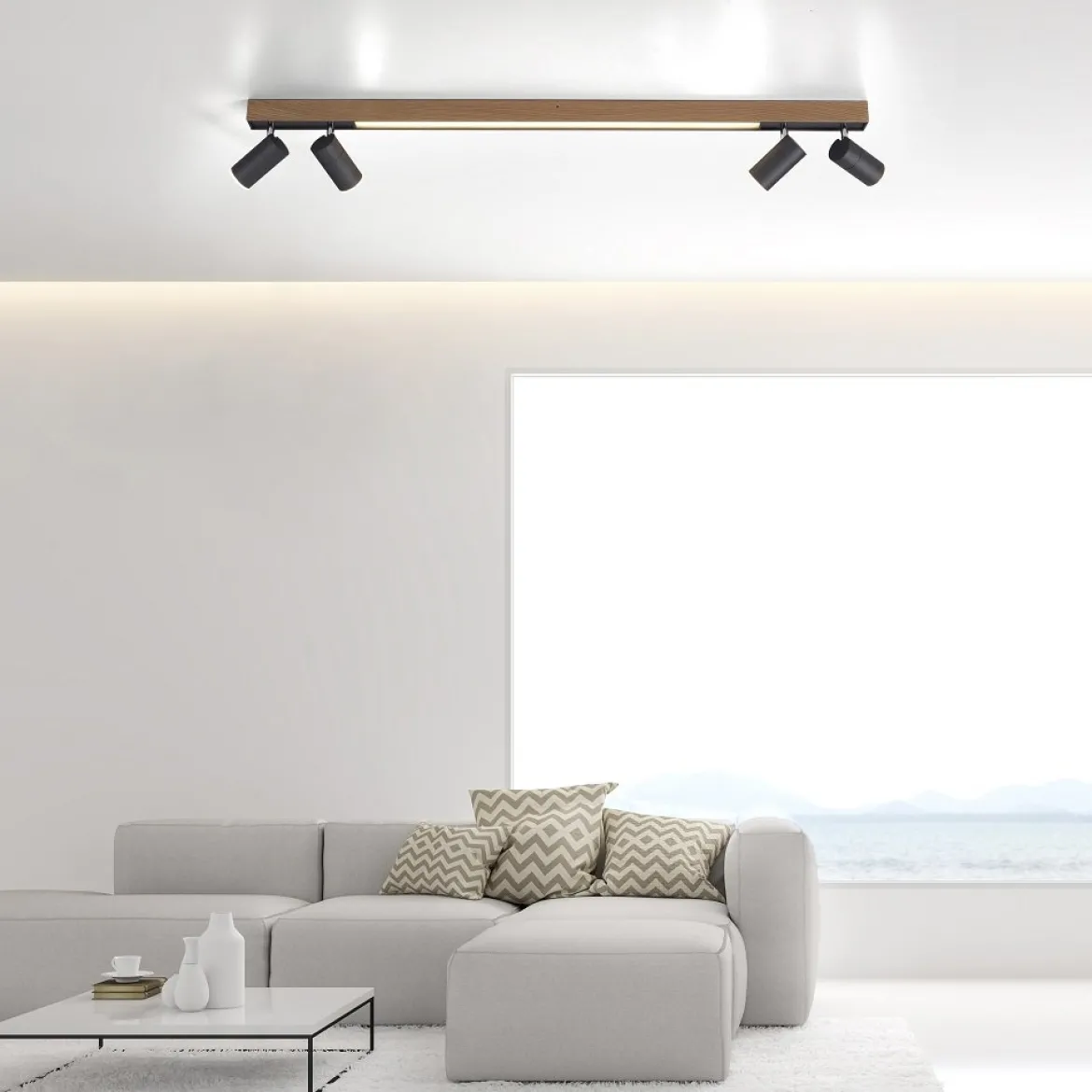 Paul Neuhaus 6121-79 PURE-LINES LED Deckenleuchte oak graphite CCT