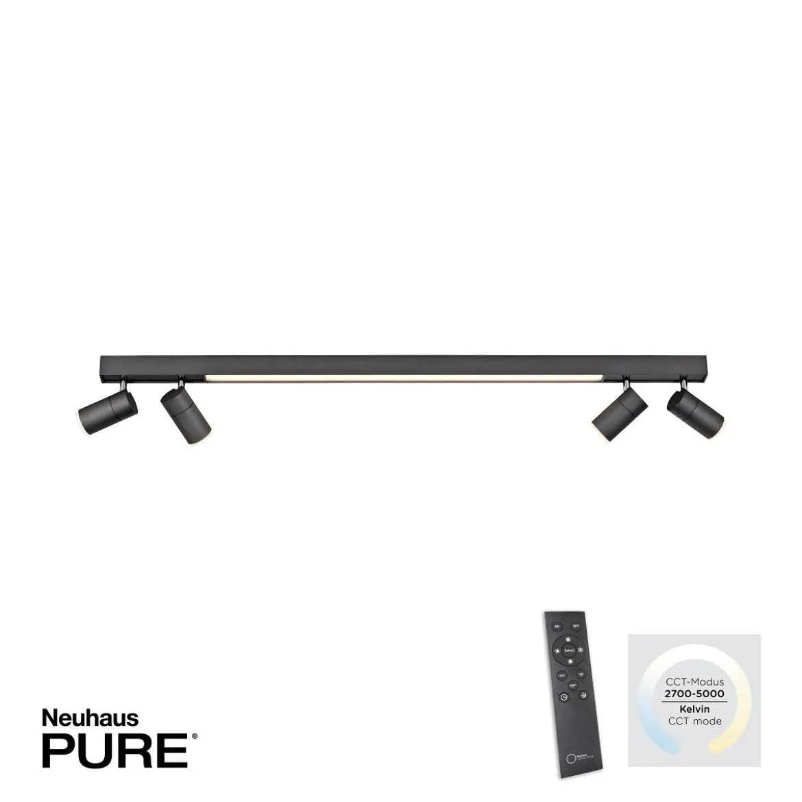 Paul Neuhaus 6121-13 PURE-LINES LED Deckenleuchte graphite CCT