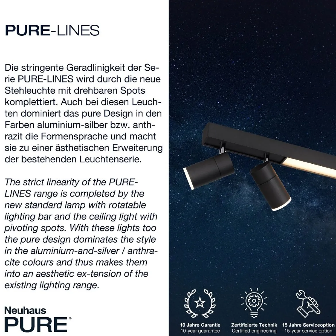 Paul Neuhaus 6121-13 PURE-LINES LED Deckenleuchte graphite CCT