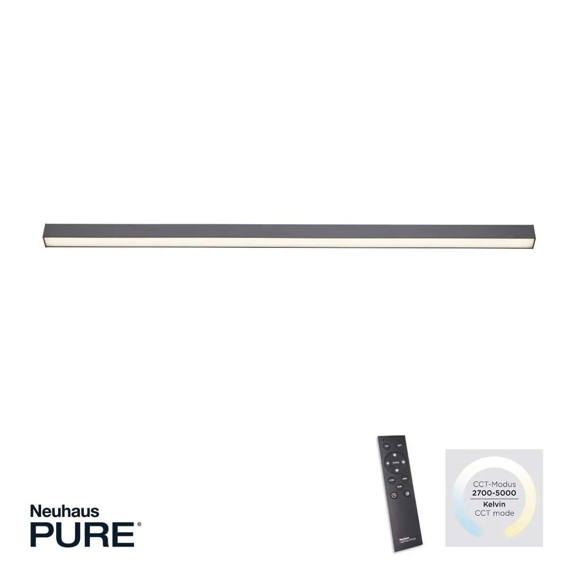 Paul Neuhaus 6021-13 PURE-LINES LED Deckenleuchte graphite CCT