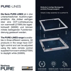 Paul Neuhaus 6022-95 PURE LINES LED Deckenleuchte diamond (alu) CCT