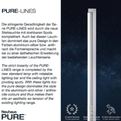 Paul Neuhaus 421-95 PURE-LINES LED Stehleuchte stone (alu) CCT