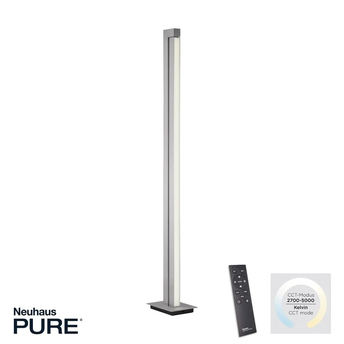 Paul Neuhaus 421-95 PURE-LINES LED Stehleuchte stone (alu) CCT