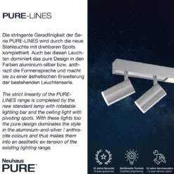 Paul Neuhaus 6121-95 PURE LINES LED Strahler diamond (alu) CCT