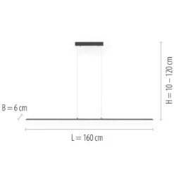 Paul Neuhaus 8377-13 PURE-LITE LED Pendelleuchte graphite CCT 160cm