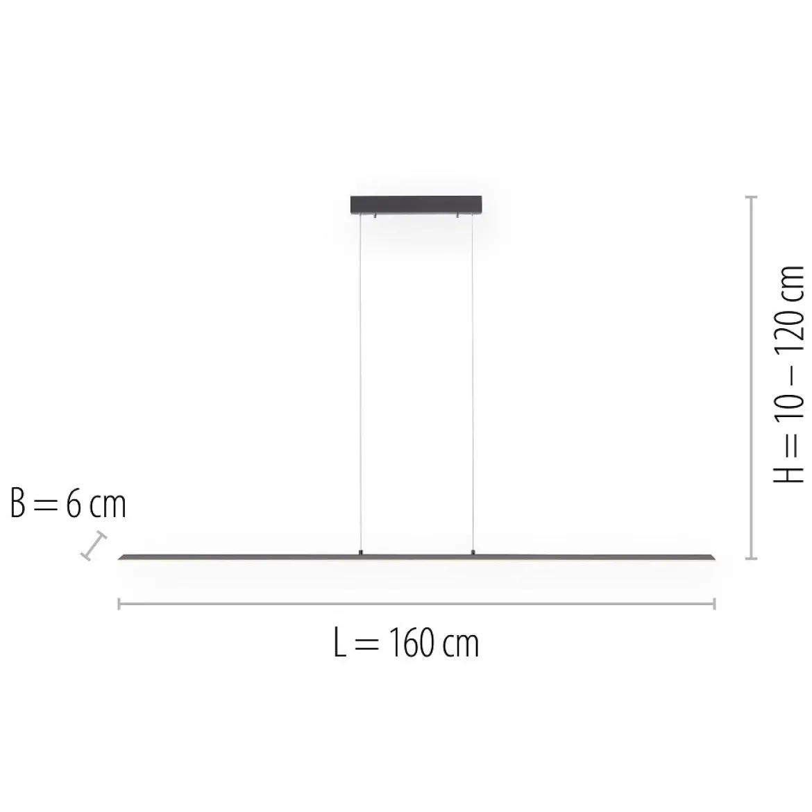Paul Neuhaus 8377-13 PURE-LITE LED Pendelleuchte graphite CCT 160cm
