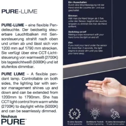 Paul Neuhaus 2738-95 PURE-LUME LED Pendelleuchte diamond ( alu) CCT Sensordimmer