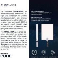 Paul Neuhaus 6354-95 PURE-MIRA LED Deckenleuchte 2-flammig diamond (alu) CCT
