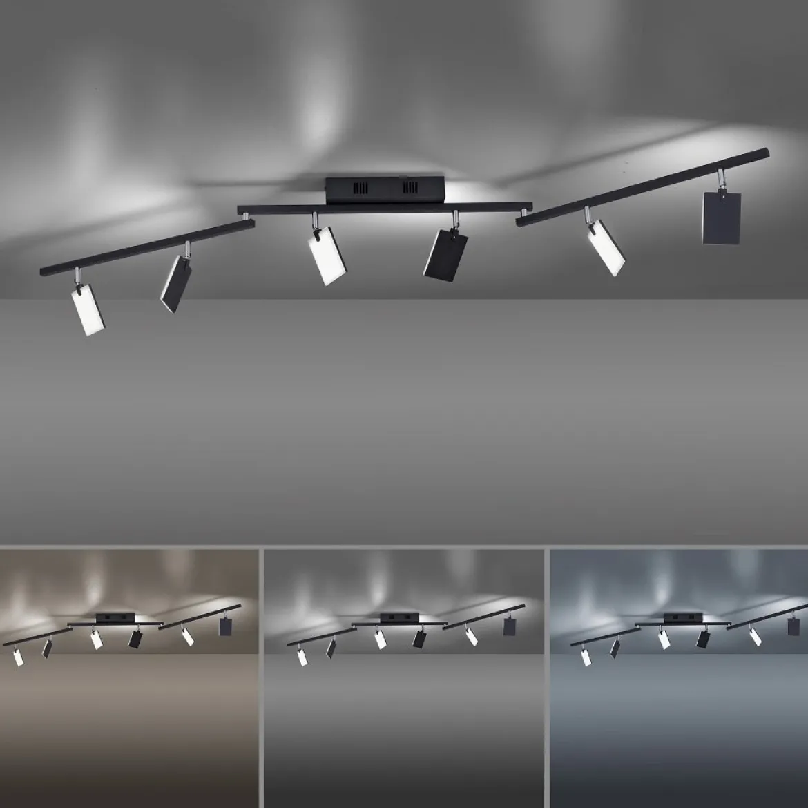 Paul Neuhaus 6358-18 PURE-MIRA LED Deckenleuchte 6-flammig black pearl CCT