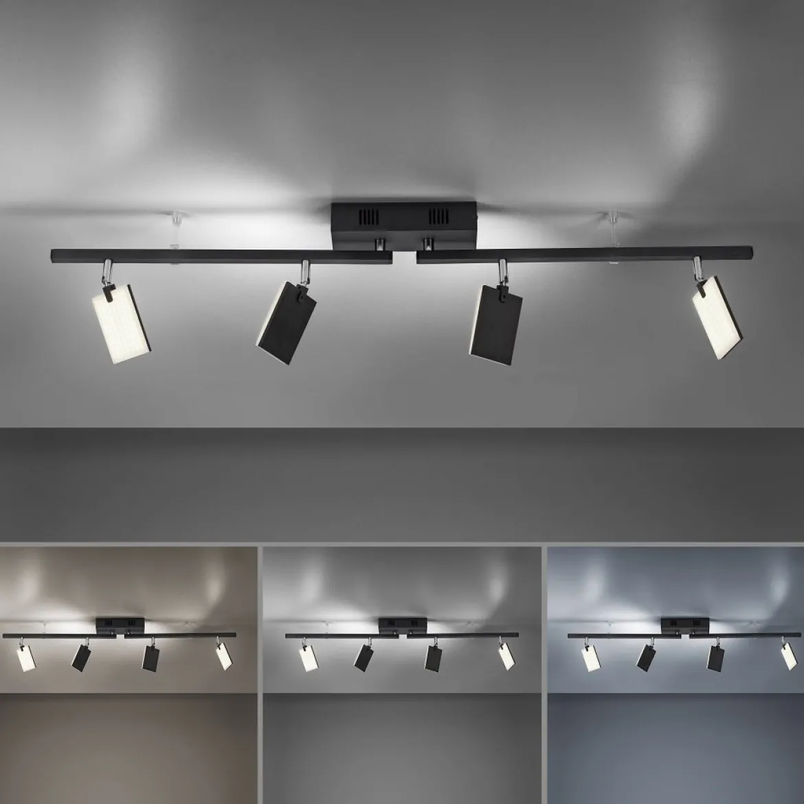 Paul Neuhaus 6356-18 PURE-MIRA LED Deckenleuchte 4-flammig black pearl CCT