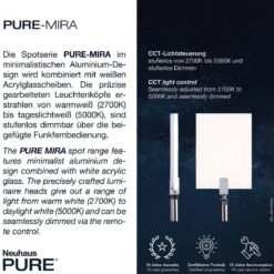 Paul Neuhaus 6356-18 PURE-MIRA LED Deckenleuchte 4-flammig black pearl CCT