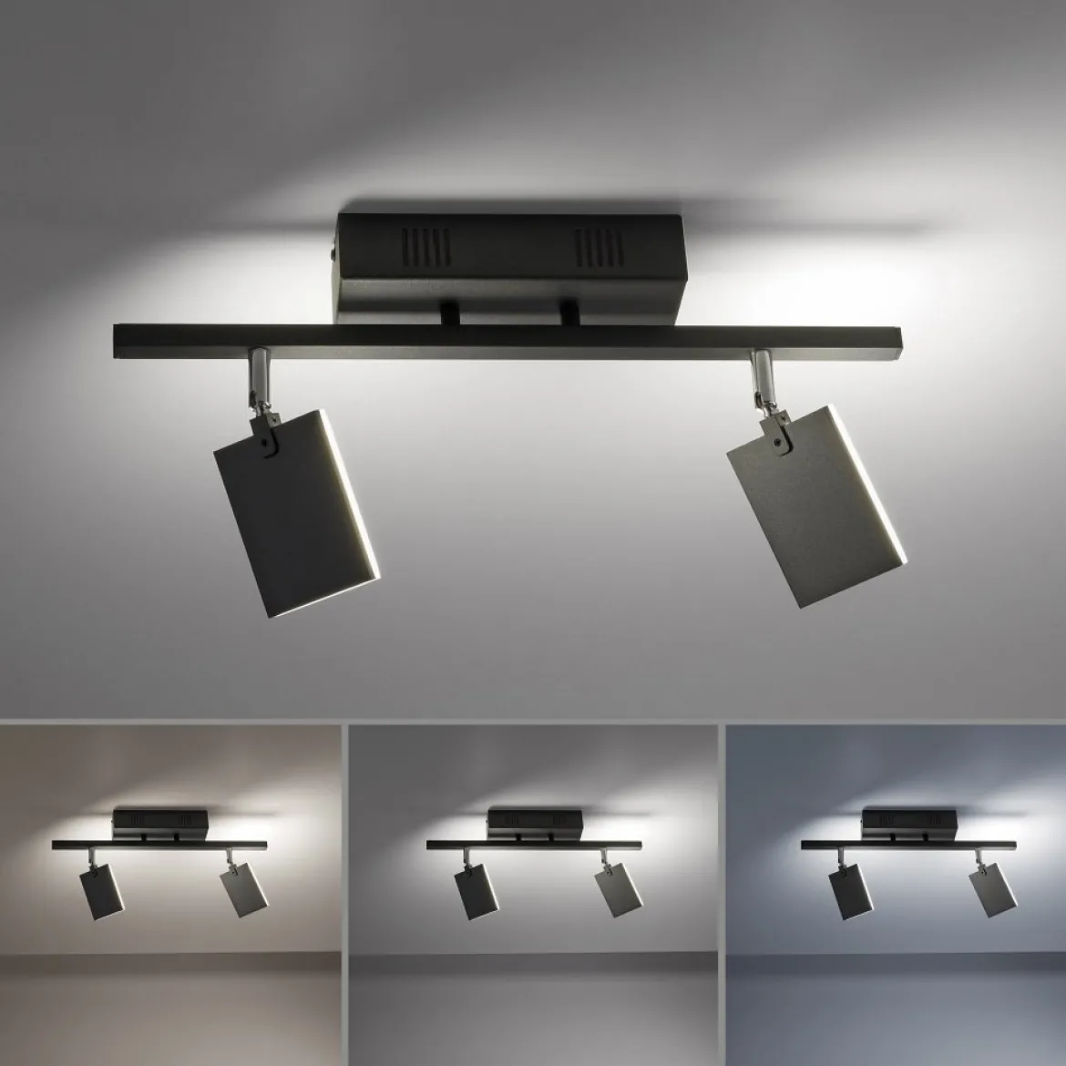 Paul Neuhaus 6354-18 PURE-MIRA LED Deckenleuchte 2-flammig black pearl CCT