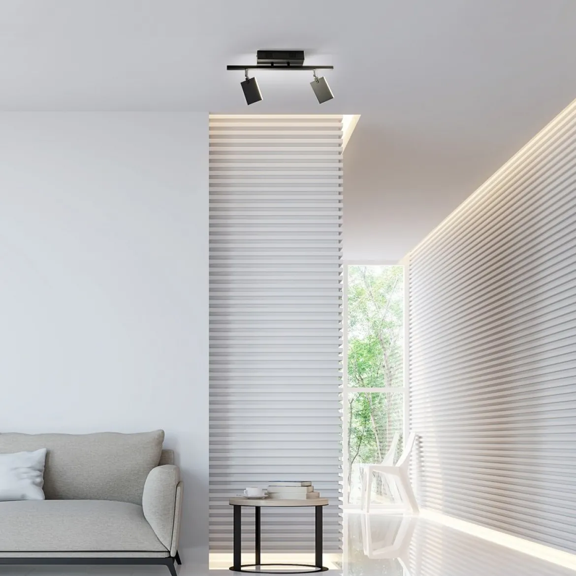 Paul Neuhaus 6354-18 PURE-MIRA LED Deckenleuchte 2-flammig black pearl CCT