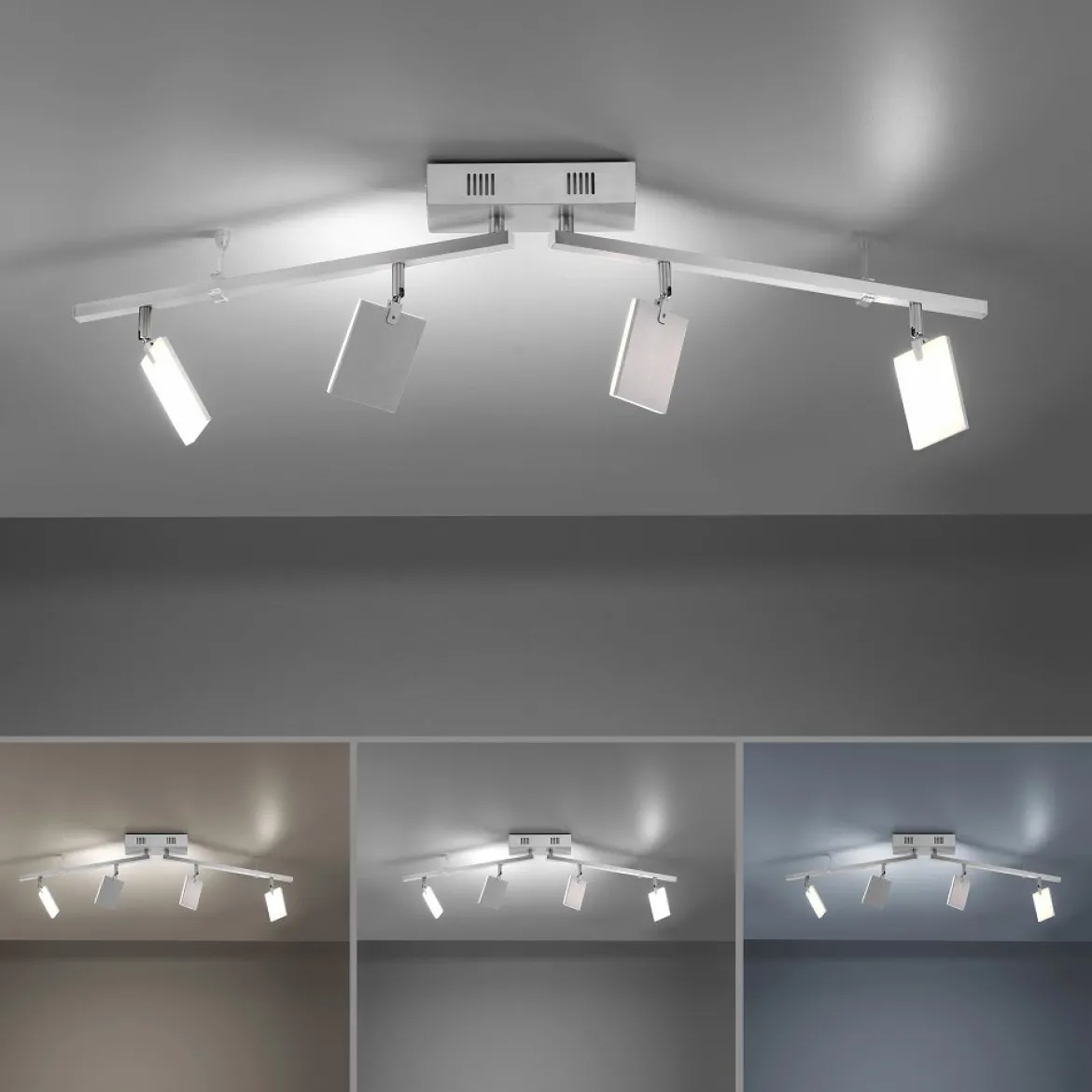 Paul Neuhaus 6356-95 PURE-MIRA LED Deckenleuchte 4-flammig diamond (alu) CCT