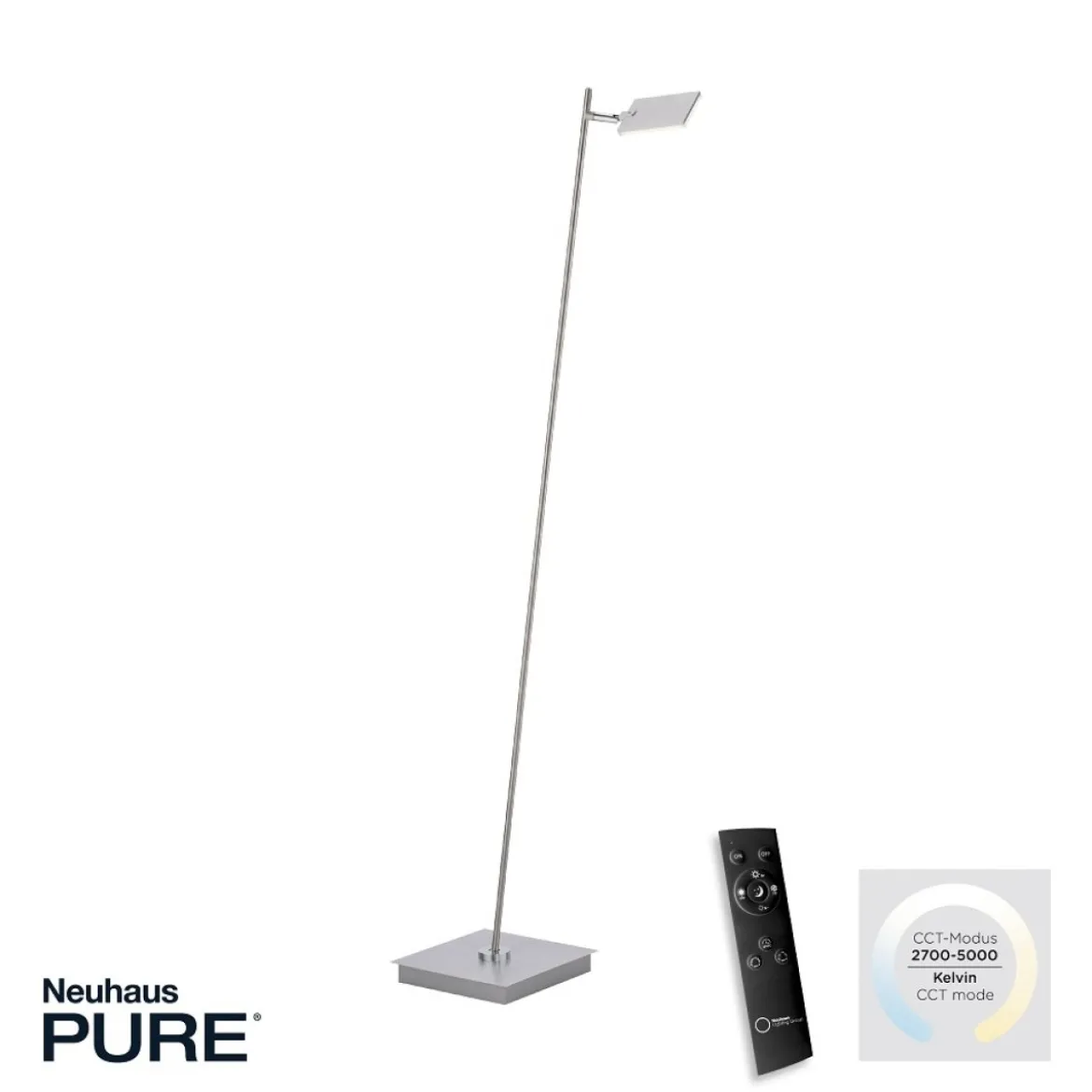 Paul Neuhaus 356-95 PURE-MIRA LED Stehleuchte diamond (alu) CCT