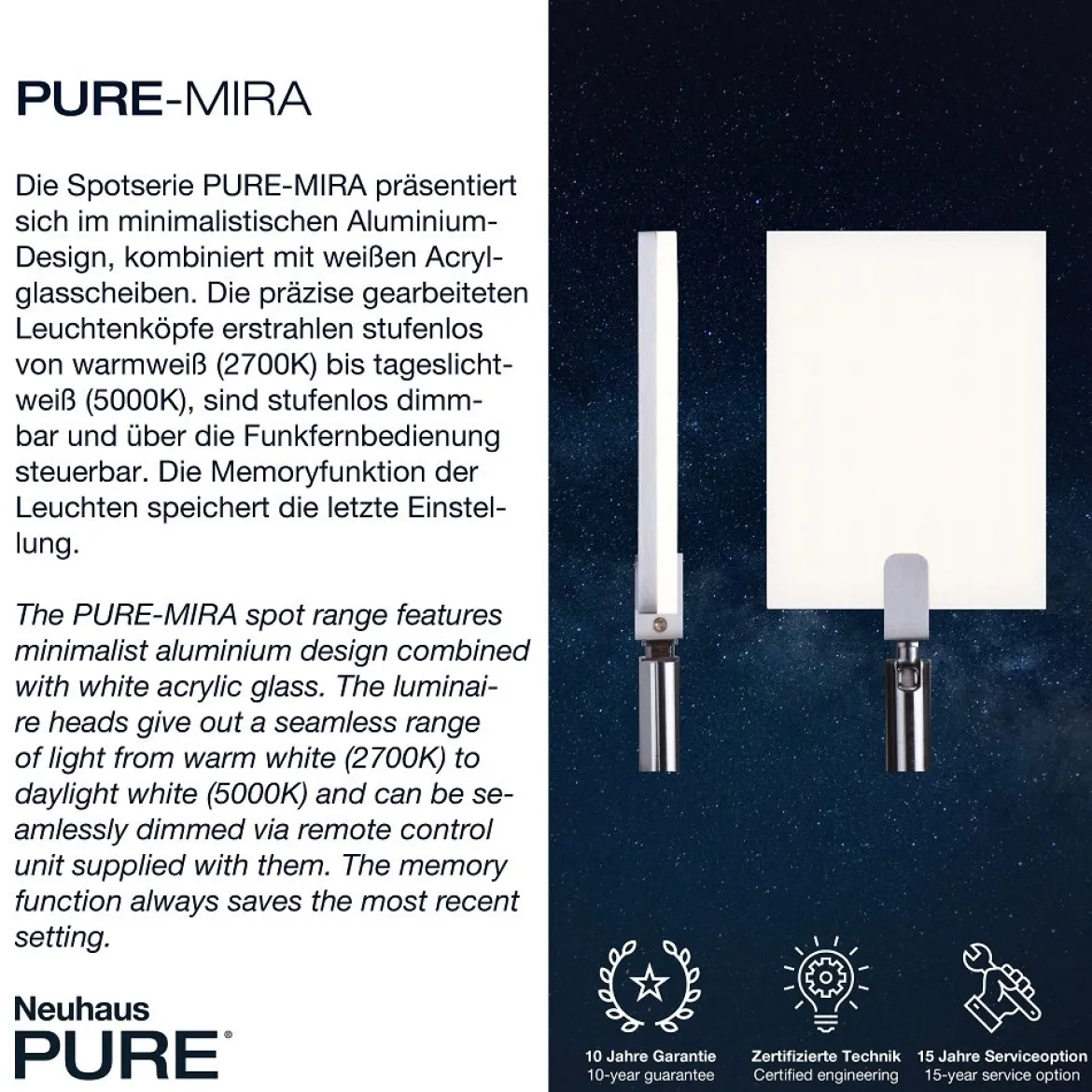 Paul Neuhaus 4356-18 PURE-MIRA LED Tischleuchte black pearl CCT