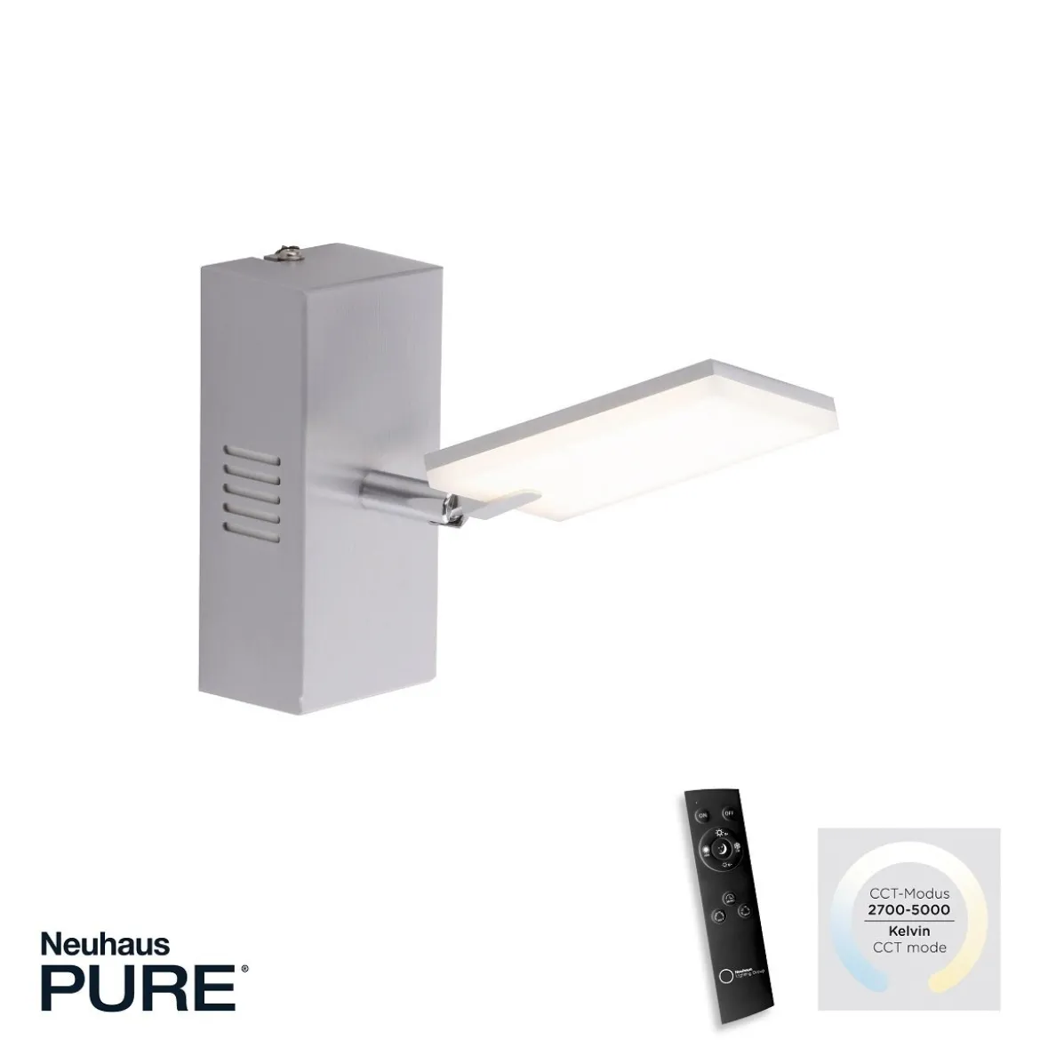 Paul Neuhaus 9353-95 PURE MIRA LED Wandleuchte diamond (alu) CCT