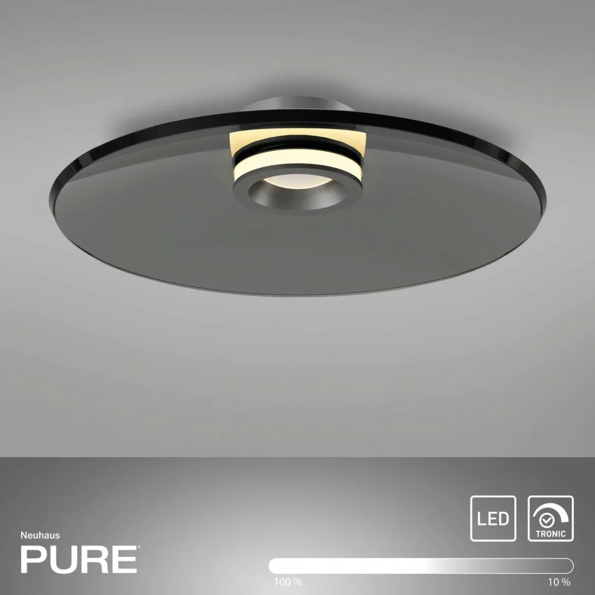 Paul Neuhaus 6095-15 PURE Moon Deckenleuchte platin grau 50cm dimmbar
