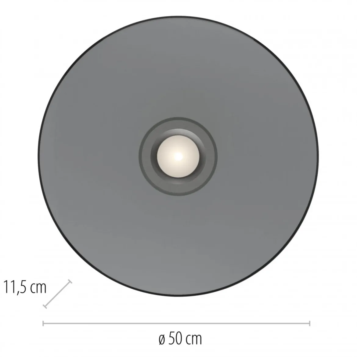 Paul Neuhaus 6095-15 PURE Moon Deckenleuchte platin grau 50cm dimmbar
