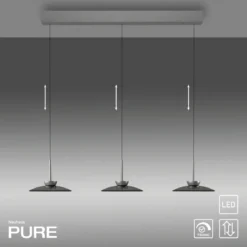 Paul Neuhaus 2193-15 PURE Moon LED Pendelleuchte platin grau 3-flammig